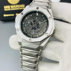 HB Diamond Cut Skeleton Date Working Silver Chain (Limited Edition)