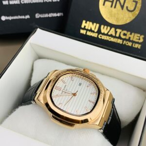 PP Leather Straps (Black Strap Copper Case Inner White)