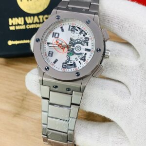 HB New Design Matte Finish Half Skeleton  ( Silver-White)