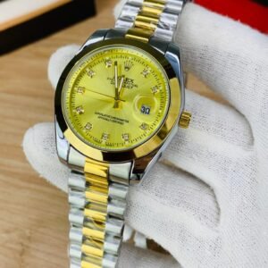 Semi Automatic Twelve Stone Date Working Model Regular (Two Tone Inner Gold)
